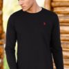 T8588 DEWBERRY BIKE COLLAR LONG SLEEVE T-SHIRT-BLACK-2