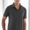 T9586 DEWBERRY MEN'S POLO NECK T-SHIRT-ANTHRACITE