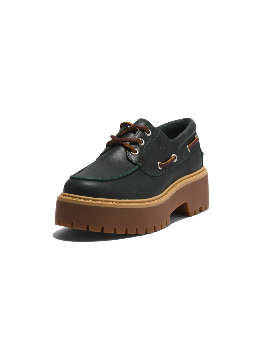 TIMBERLAND Fűzős cipő 'Stone Street 3 Eye Boat'  barna / sötétzöld-Ár