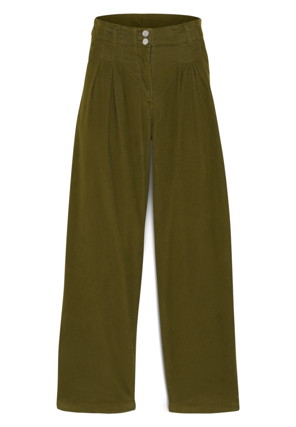 TIMBERLAND Nadrág 'Needle Corduroy Wide Leg Pant'  olíva-Ár