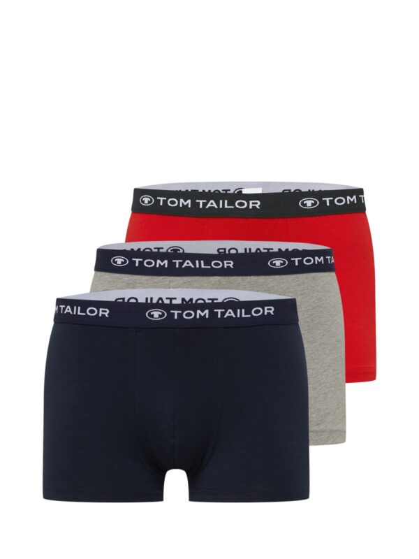 TOM TAILOR Boxeralsók  sötétkék / szürke melír / piros / fehér