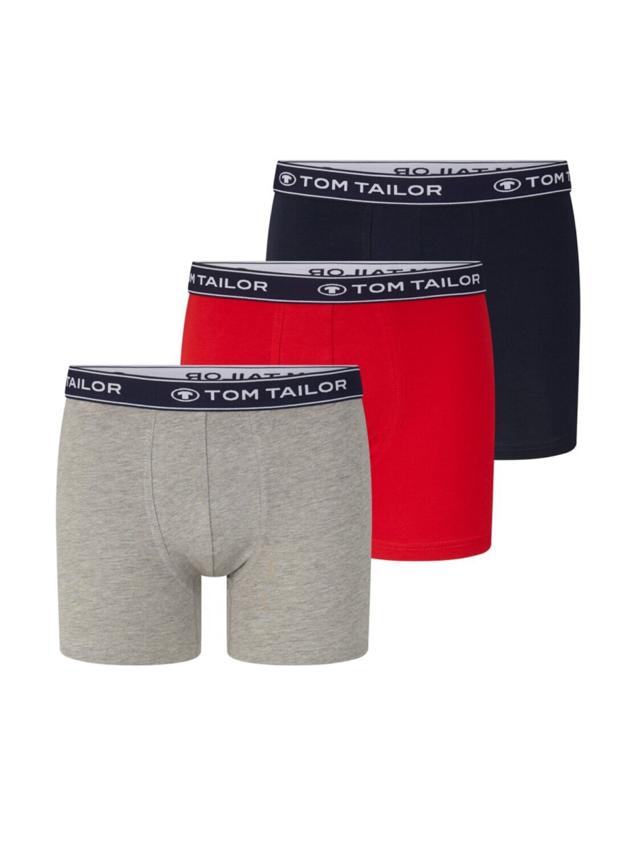TOM TAILOR Boxeralsók  sötétkék / szürke melír / piros / fehér-Hungary