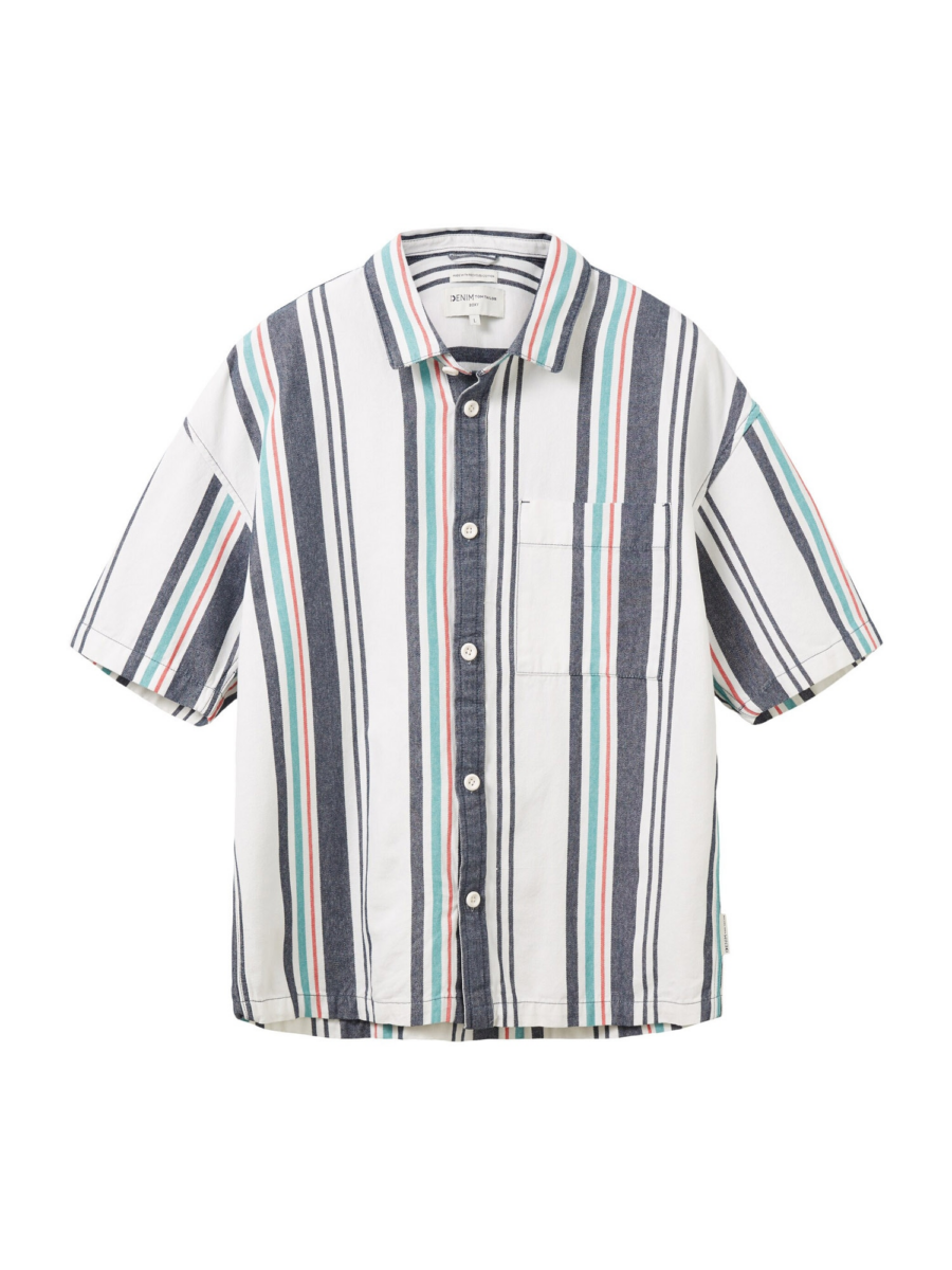 TOM TAILOR DENIM Ing  tengerészkék / jáde / világospiros / fehér-Ár