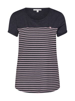 TOM TAILOR DENIM Póló  sötétszürke / rózsaszín / fehér