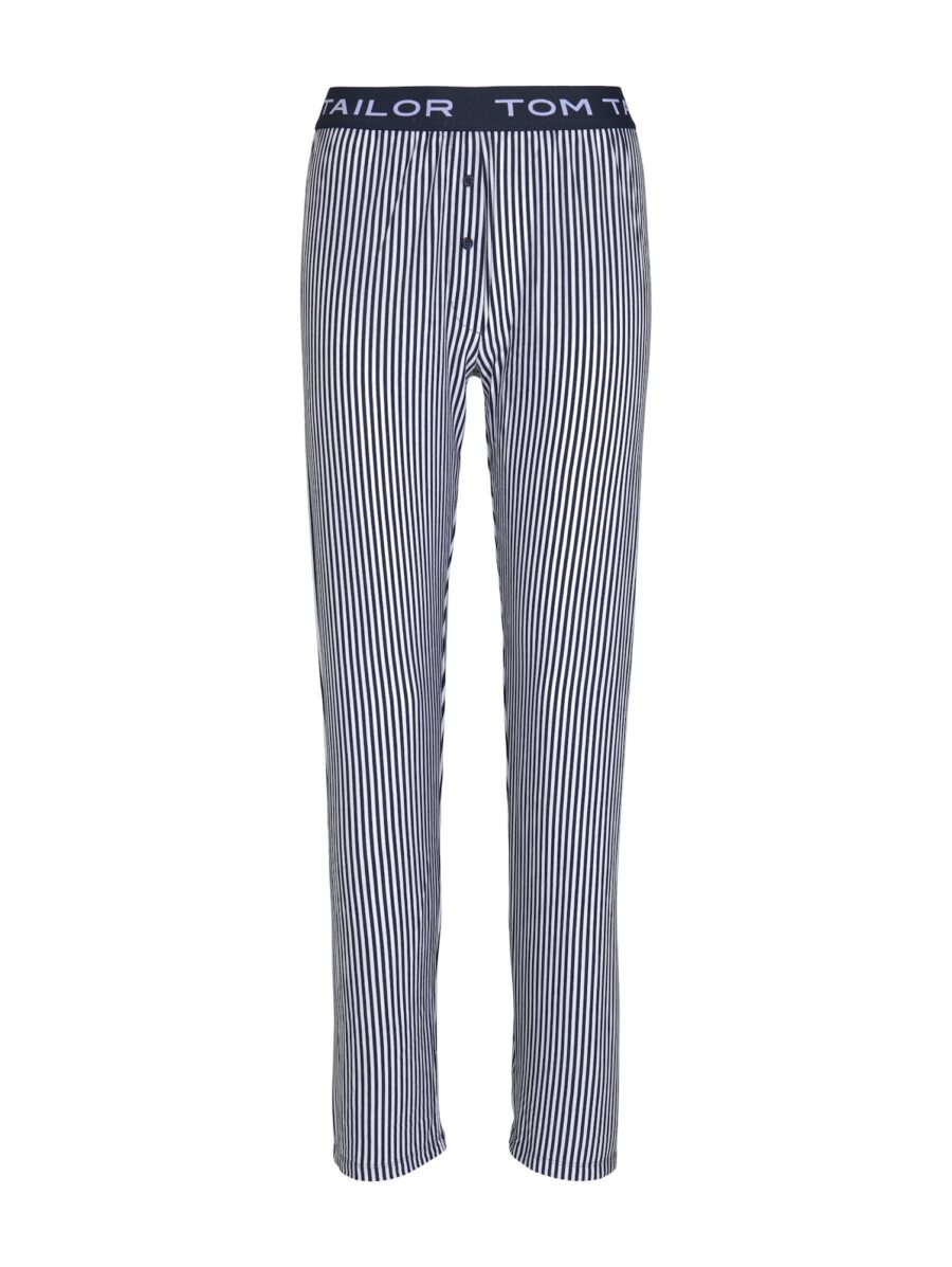 TOM TAILOR Pizsama nadrágok  sötétkék / fehér-hu