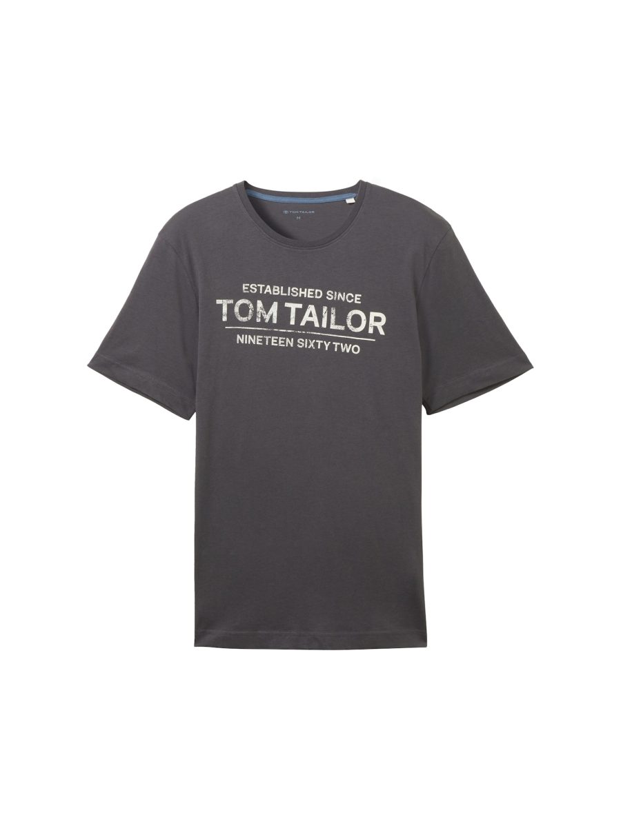 TOM TAILOR Póló  sötétszürke / fehér-Ár