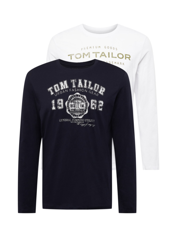 TOM TAILOR Póló  tengerészkék / olíva / fehér-Hungary