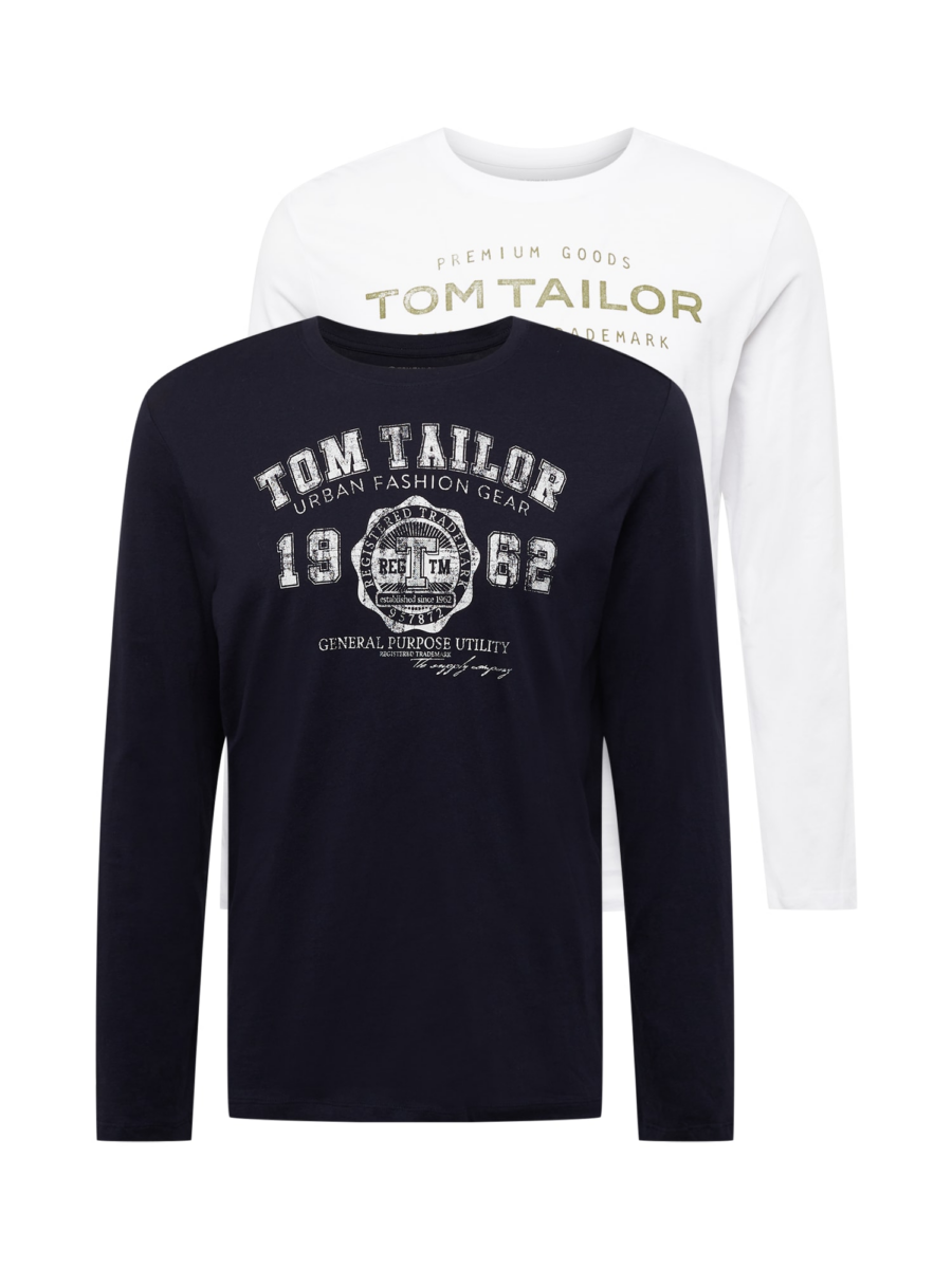 TOM TAILOR Póló  tengerészkék / olíva / fehér-Hungary