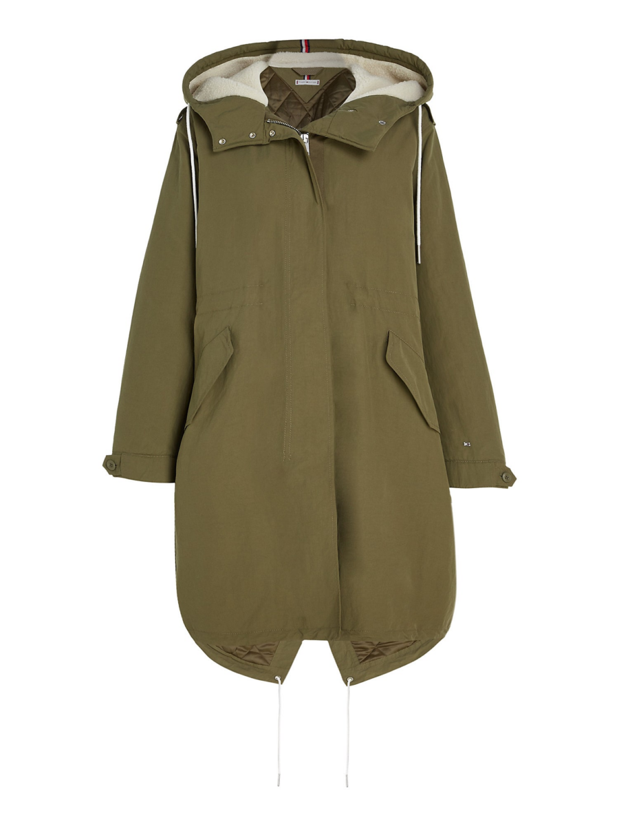 TOMMY HILFIGER Átmeneti parka  ekrü / sötétzöld-Ár