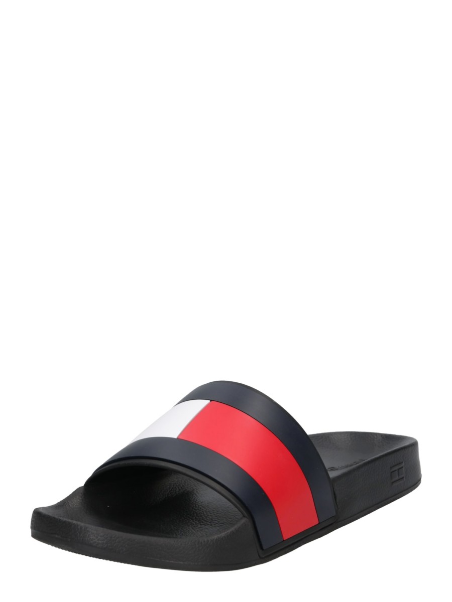 TOMMY HILFIGER Papucs  tengerészkék / tűzpiros / fekete / fehér-Hungary