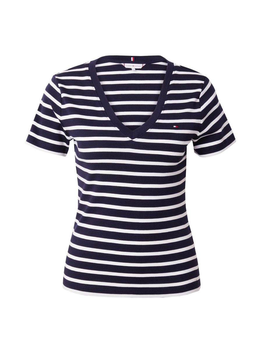 TOMMY HILFIGER Póló 'Cody'  tengerészkék / rikító piros / fehér-Ár