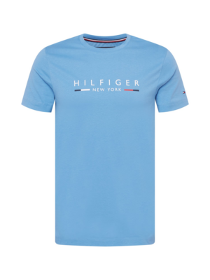 TOMMY HILFIGER Póló 'New York'  tengerészkék / világoskék / piros / fehér-Hungary