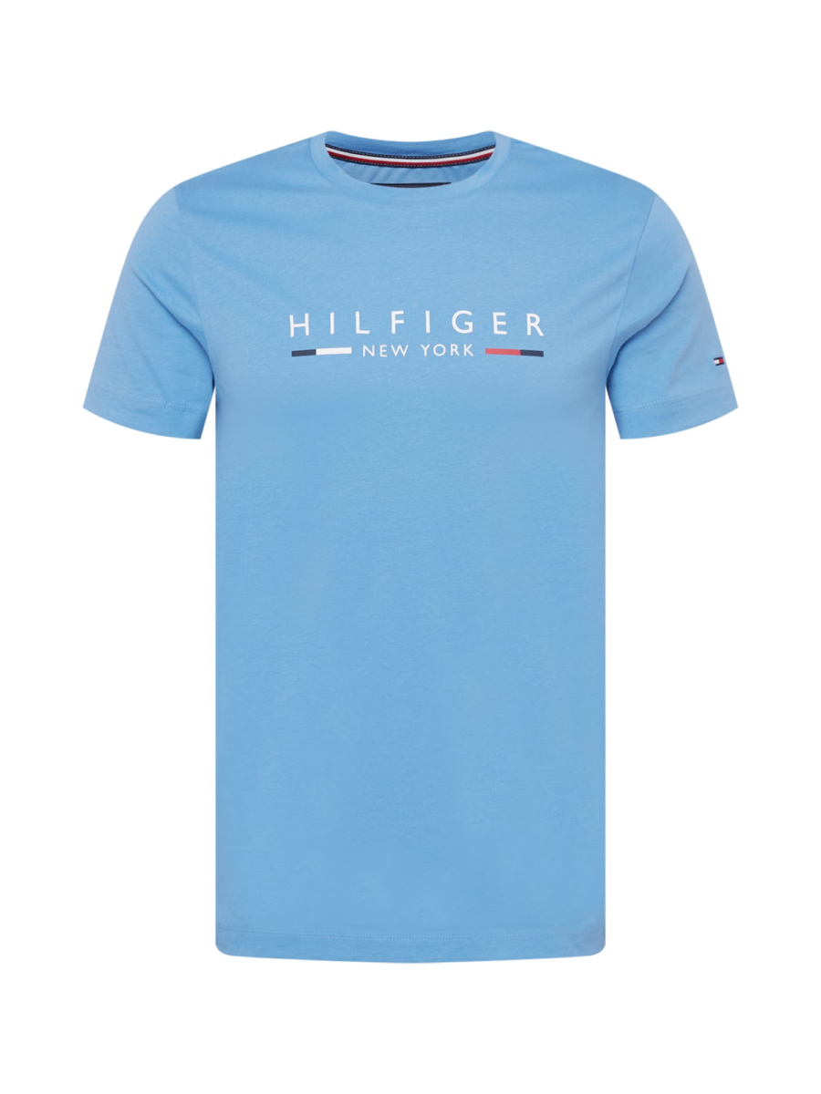 TOMMY HILFIGER Póló 'New York'  tengerészkék / világoskék / piros / fehér-Hungary