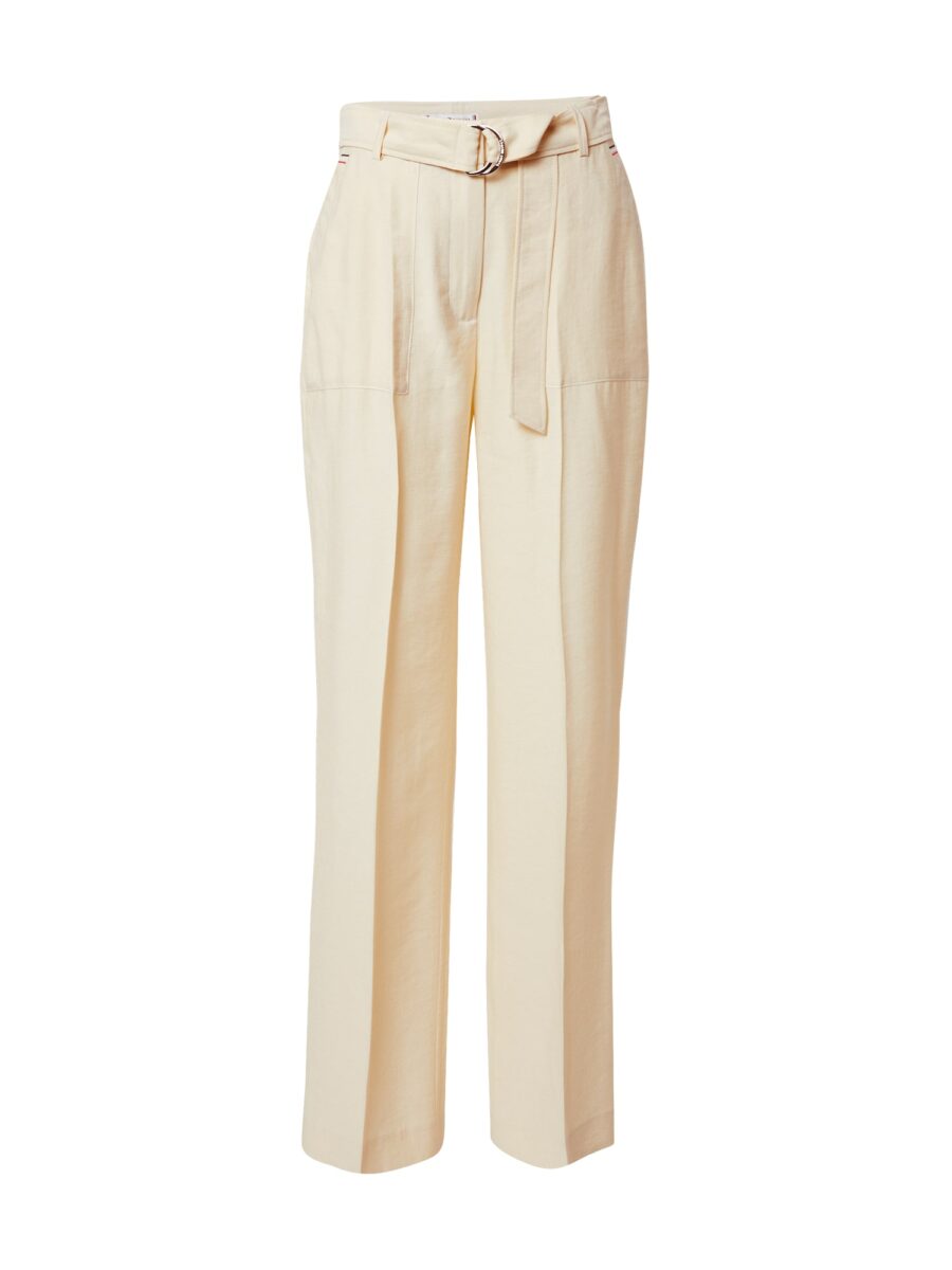 TOMMY HILFIGER Ráncos nadrág 'TOMMY HILFIGER X ABOUT YOU WL BELTED PANT'  bézs-hu