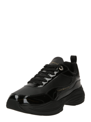 TOMMY HILFIGER Rövid szárú sportcipők 'CHUNKY RUNNER PATENT'  fekete-Ár