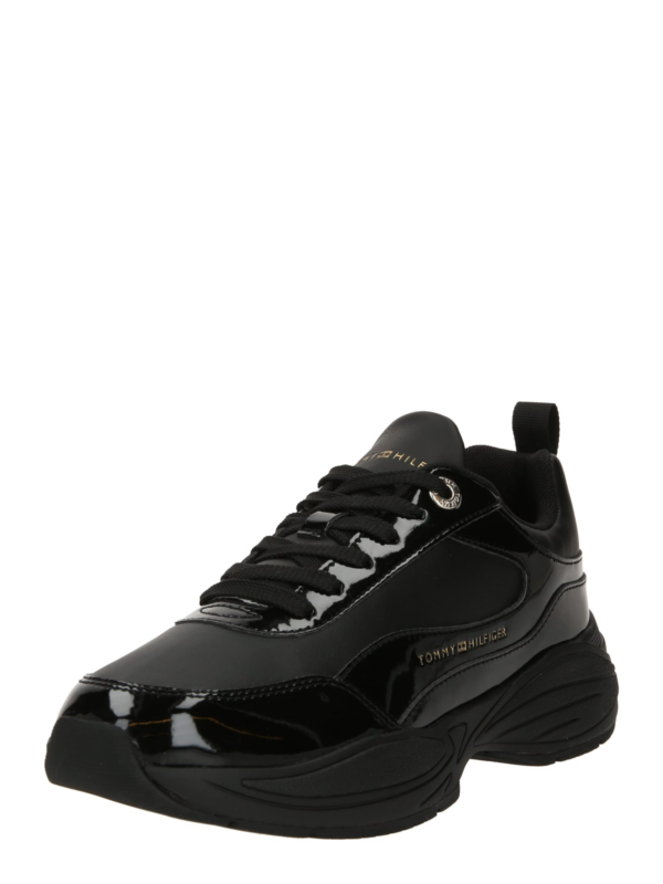 TOMMY HILFIGER Rövid szárú sportcipők 'CHUNKY RUNNER PATENT'  fekete-Ár