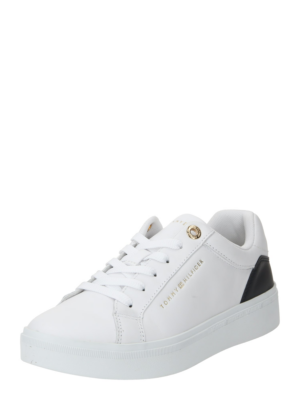 TOMMY HILFIGER Rövid szárú sportcipők 'Elevated  Essential Court'  fekete / fehér-Ár
