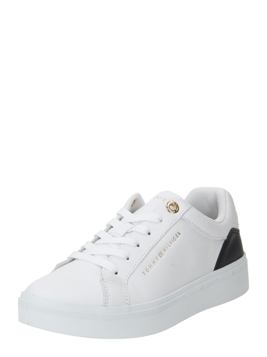 TOMMY HILFIGER Rövid szárú sportcipők 'Elevated  Essential Court'  fekete / fehér-Ár