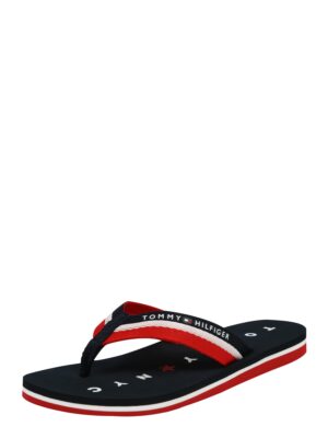 TOMMY HILFIGER Ujjelválasztó-pántos szandál 'Loves Ny Beach'  tengerészkék / piros / fehér