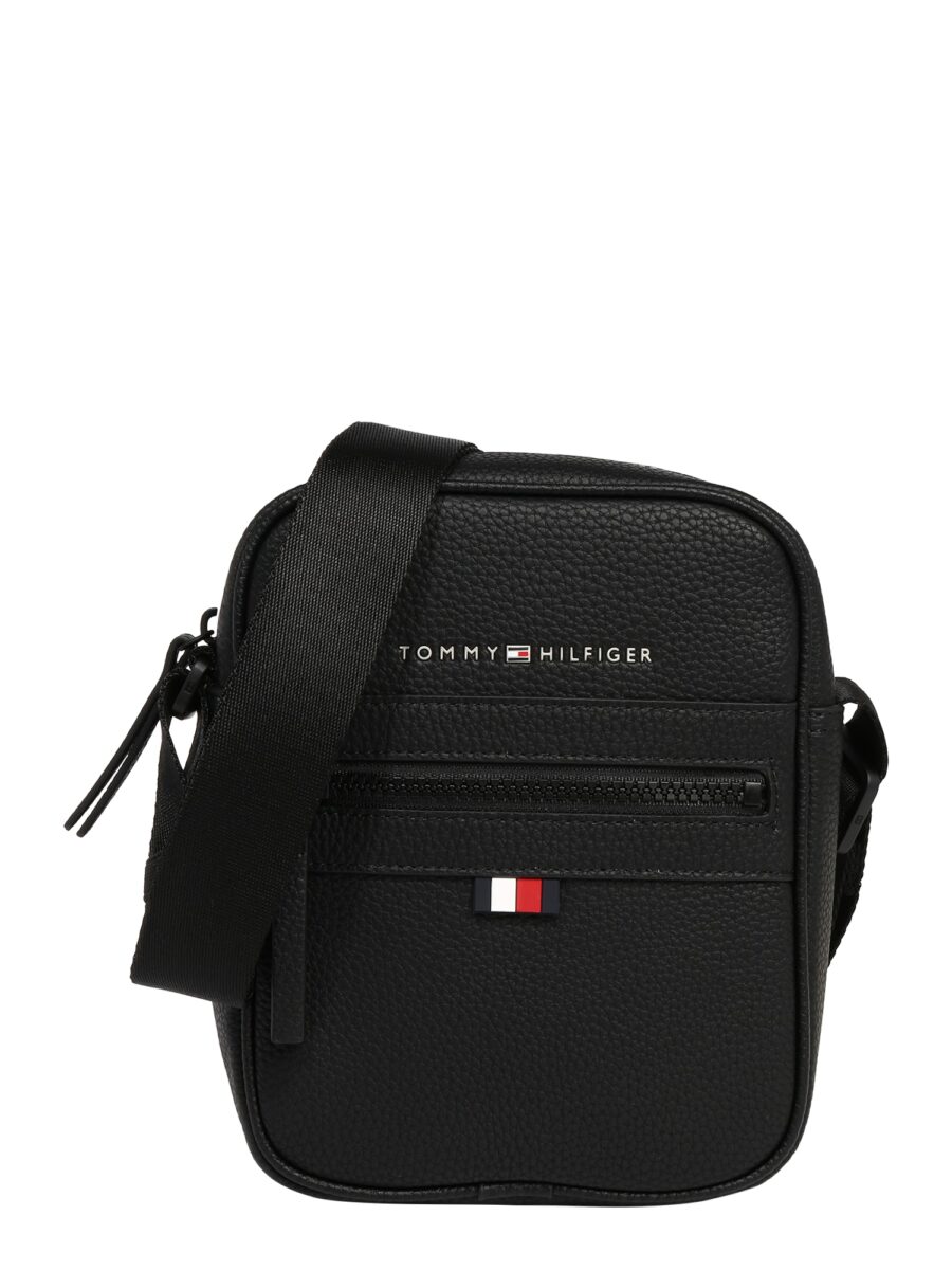 TOMMY HILFIGER Válltáska 'Essential'  piros / fekete / fehér-hu