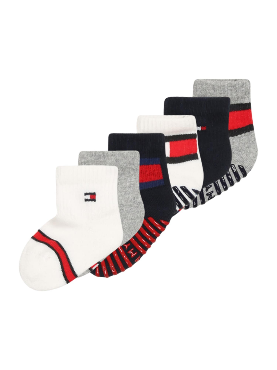 TOMMY HILFIGER Zokni  sötétkék / szürke melír / rikító piros / fehér-Hungary
