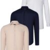 TRIPLE SET G726 DEWBERRY SHIRT-NAVY BLUE-WHITE-BEIGE