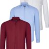 TRIPLE SET G726 DEWBERRY SHIRT-WHITE-BLUE-BURGUNDY
