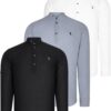 TRIPLE SET G783 DEWBERRY JUDGE COLLAR SHIRT-BLACK-WHITE-GREY