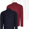 TRIPLE SET G783 DEWBERRY JUDGE COLLAR SHIRT-NAVY BLUE-WHITE-BURGUNDY