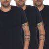 TRIPLE SET T8569 DEWBERRY BIKE COLLAR MEN'S T-SHIRT-NAVY-NAVY-NAVY