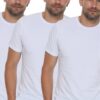 TRIPLE SET T8569 DEWBERRY BIKE COLLAR MEN'S T-SHIRT-WHITE-WHITE-WHITE