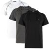 TRIPLE SET T8570 DEWBERRY HOODED MEN'S T-SHIRT-BLACK-WHITE-ANTHRACITE