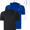 TRIPLE SET T8570 DEWBERRY HOODED MEN'S T-SHIRT-BLACK-WHITE-SAKS