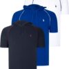 TRIPLE SET T8570 DEWBERRY HOODIE MEN'S T-SHIRT-NAVY BLUE-WHITE-SAKS