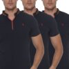 TRIPLE SET T8571 DEWBERRY ZIPPER MEN'S T-SHIRT-NAVY-NAVY-NAVY