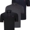 TRIPLE SET T8586 DEWBERRY MEN'S T-SHIRT-BLACK-NAVY-ANTHRACITE