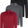 TRIPLE SET V4007 DEWBERRY MEN'S SWEATSHIRT-BLACK-ANTHRACITE-BURGUNDY