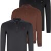 TRIPLE SET V4007 DEWBERRY MEN'S SWEATSHIRT-BLACK-NAVY-BROWN