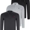 TRIPLE SET V4007 DEWBERRY MEN'S SWEATSHIRT-BLACK-NAVY-GREY
