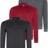 TRIPLE SET V4007 DEWBERRY MEN'S SWEATSHIRT-NAVY-ANTHRACITE-BURGUNDY