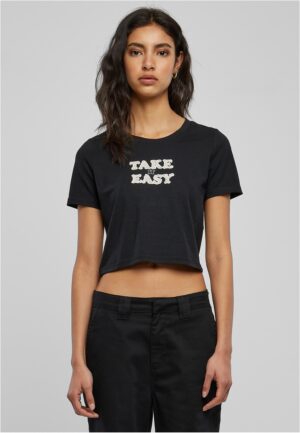 Take It Daisy Cropped Tee black Take It Daisy Cropped Tee black