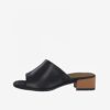 Tamaris Black Leather Heeled Slippers - Women