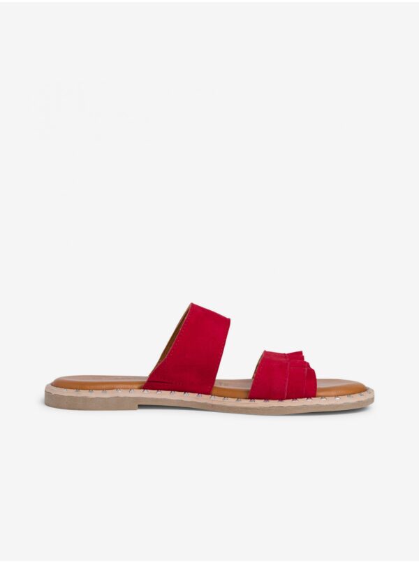 Tamaris Red Suede Slippers - Ladies