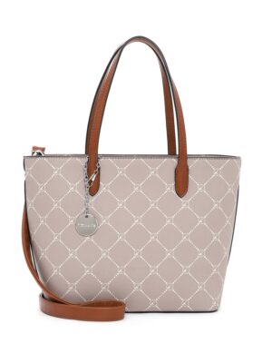 Tamaris Shopper táska 'Anastasia'  sötét bézs / karamell / fehér
