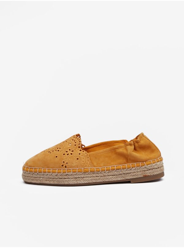Tamaris mustard suede espadrilles - Women's