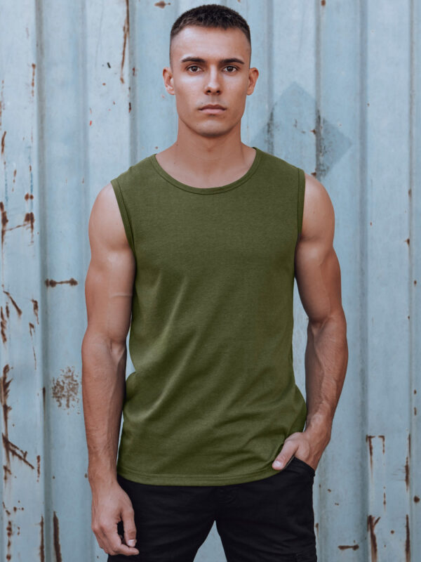 Tank top męski bez nadruku zielony Dstreet