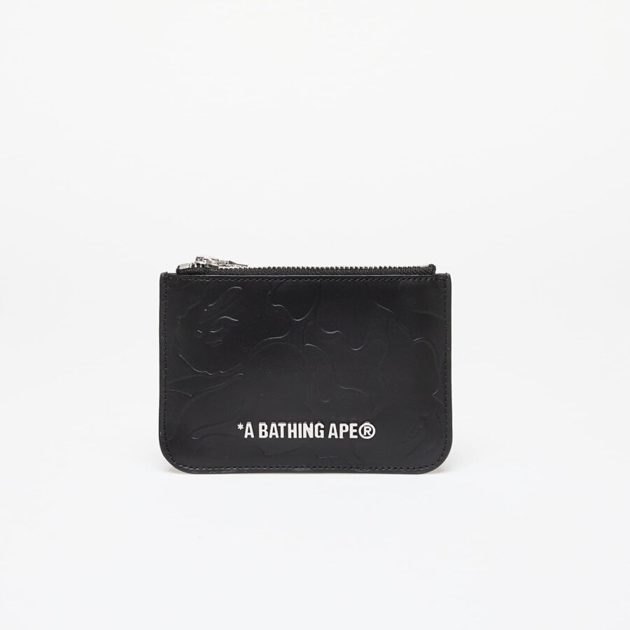 Tárca A BATHING APE Solid Camo Leather Pouch Wallet Black Universal-alacsony-ár