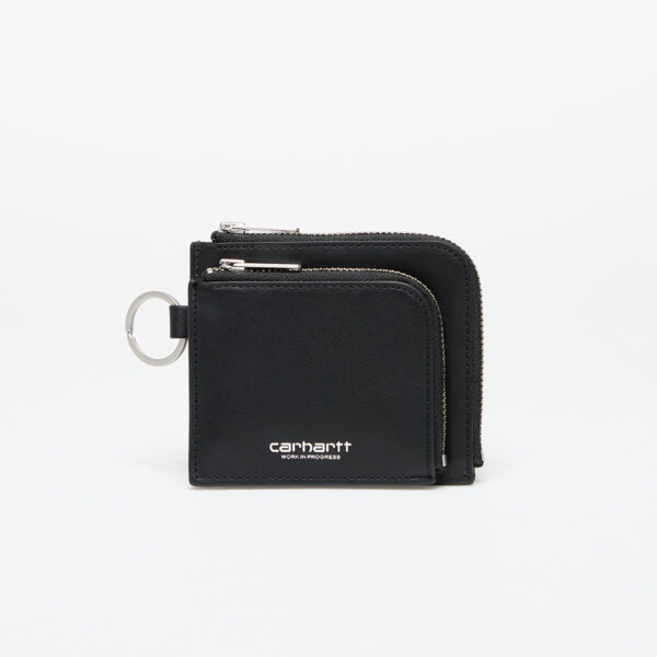Tárca Carhartt WIP Double Vegas Zip Wallet Black/ Silver Universal-alacsony-ár