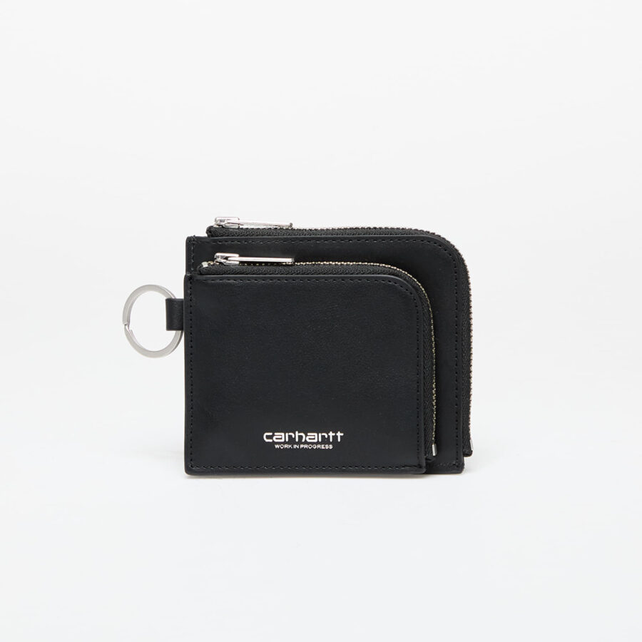 Tárca Carhartt WIP Double Vegas Zip Wallet Black/ Silver Universal-alacsony-ár