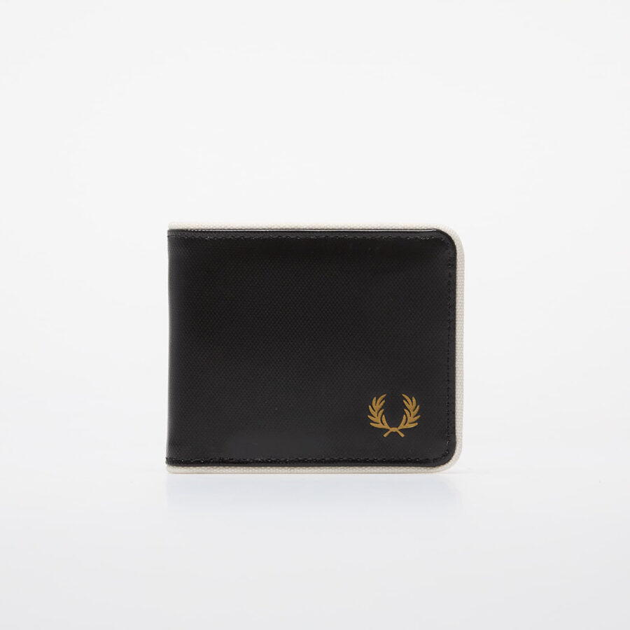 Tárca FRED PERRY Coated Polyester Billfold Wall Black/ Ecru Universal-alacsony-ár